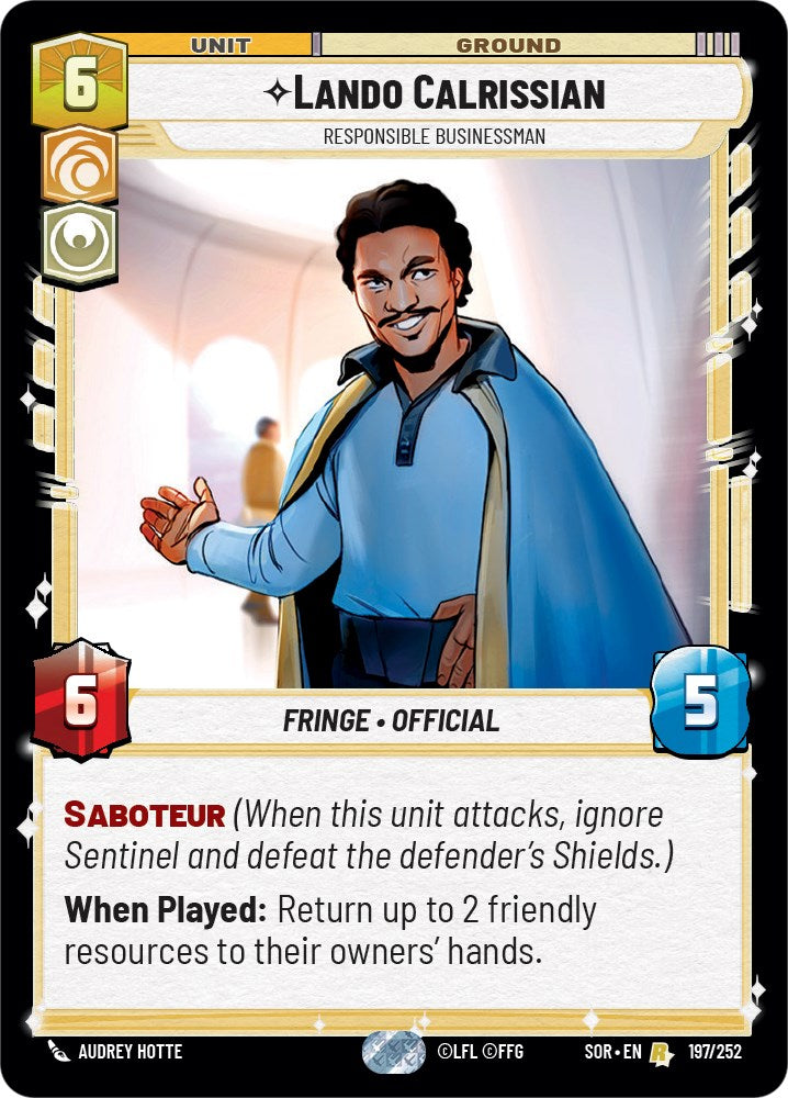 Lando Calrissian - Responsible Businessman (197/252) [Spark of Rebellion] | Tabernacle Games
