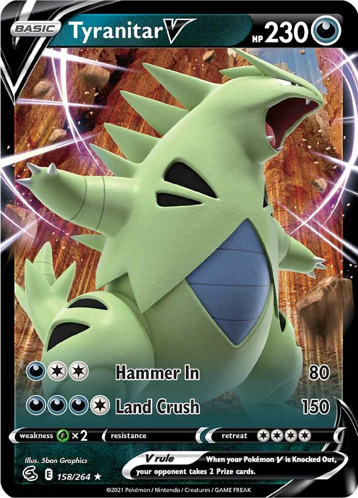 Tyranitar V (158/264) [Sword & Shield: Fusion Strike] | Tabernacle Games