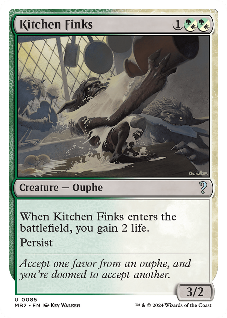 Kitchen Finks (White Border) [Mystery Booster 2] | Tabernacle Games