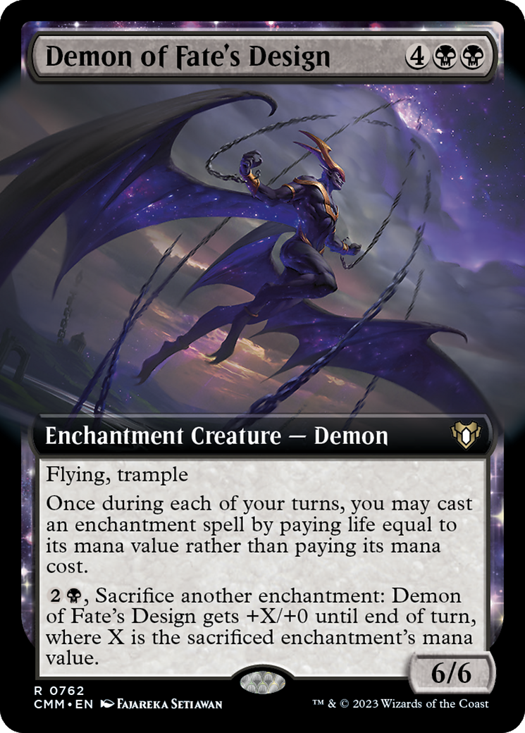 Demon of Fate's Design (Extended Art) [Commander Masters] | Tabernacle Games