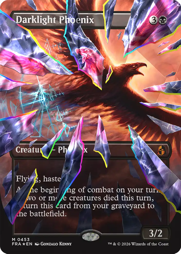 Darklight Phoenix (Borderless) (Facet Foil) (0453) [Reality Fracture] | Tabernacle Games