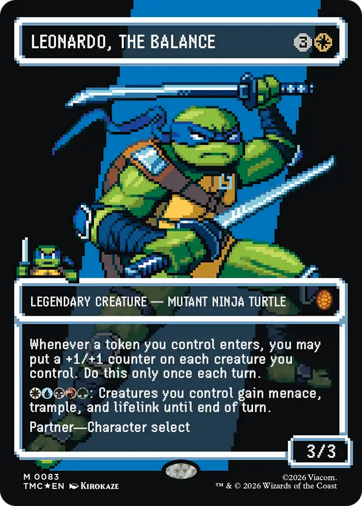 Leonardo, the Balance (0083) (Borderless) (Surge Foil) [Teenage Mutant Ninja Turtles Commander] | Tabernacle Games