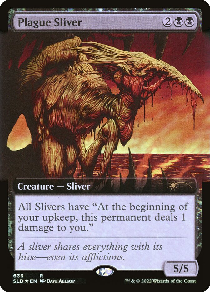 Plague Sliver (Extended Art) (Step-and-Compleat Foil) [Secret Lair Drop Promos] | Tabernacle Games