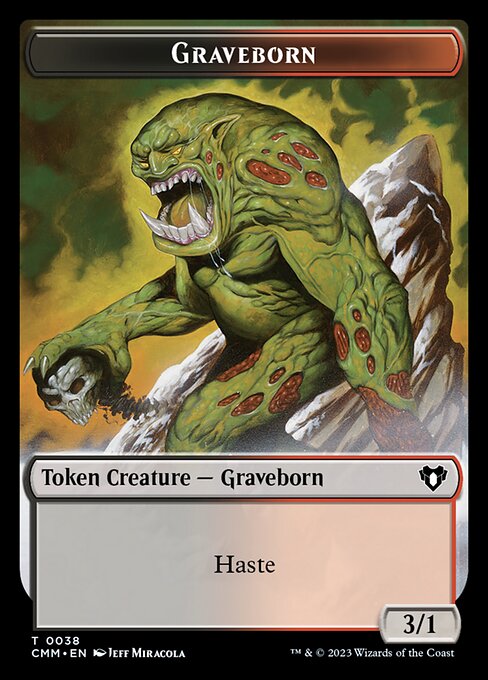 Zombie (0019) // Graveborn Double-Sided Token [Commander Masters Tokens] | Tabernacle Games