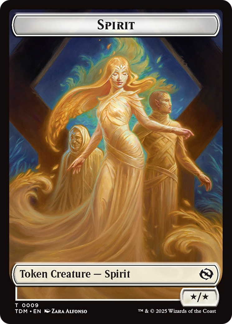 Spirit (0008) // Spirit (0009) Double-Sided Token [Tarkir: Dragonstorm Tokens] | Tabernacle Games
