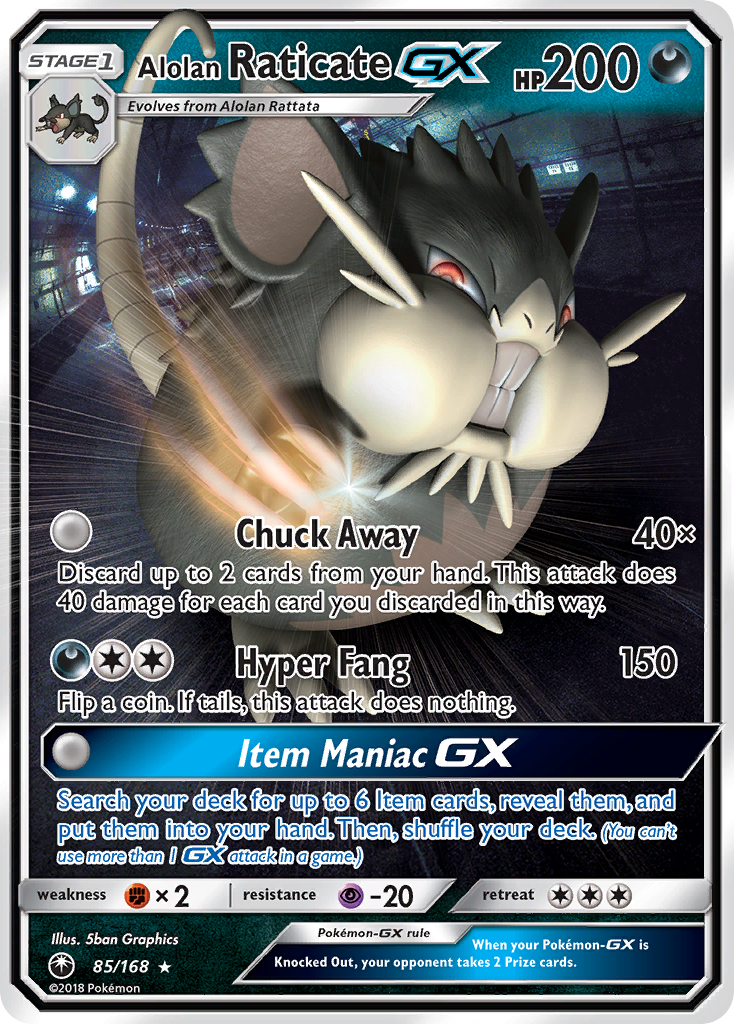 Alolan Raticate GX (85/168) [Sun & Moon: Celestial Storm] | Tabernacle Games