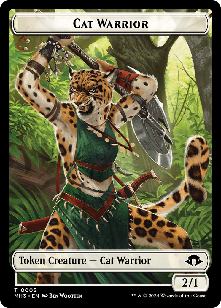 Cat Warrior // Energy Reserve Double-Sided Token [Modern Horizons 3 Tokens] | Tabernacle Games