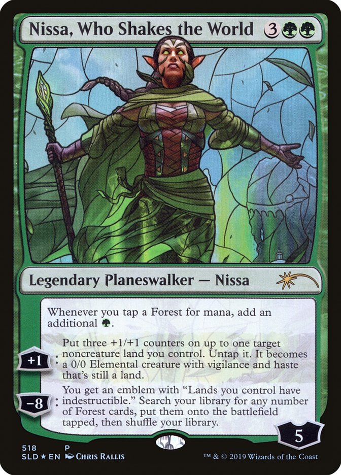 Nissa, Who Shakes the World (Stained Glass) [Secret Lair Drop Promos] | Tabernacle Games