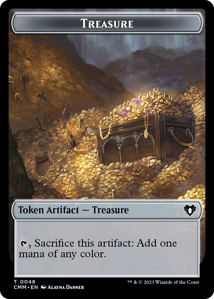 Treasure // Dragon (0020) Double-Sided Token [Commander Masters Tokens] | Tabernacle Games