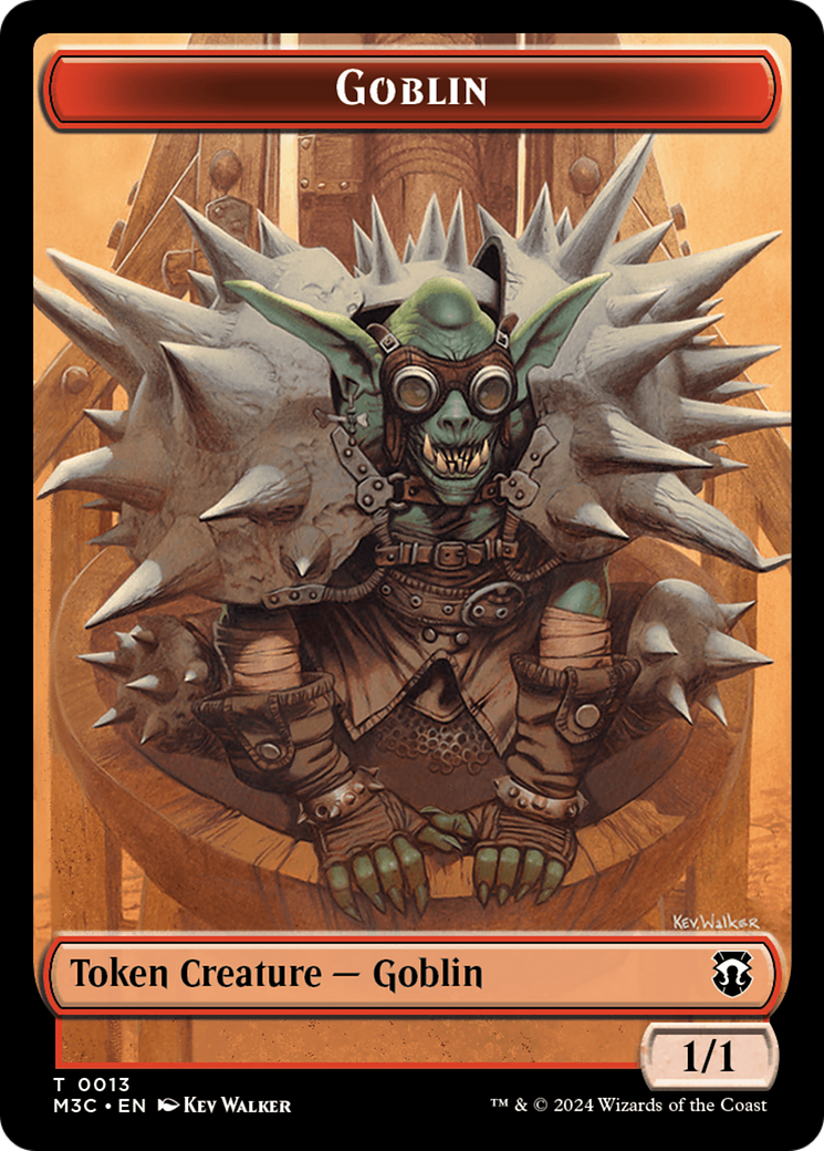 Tarmogoyf (Ripple Foil) // Goblin Double-Sided Token [Modern Horizons 3 Commander Tokens] | Tabernacle Games