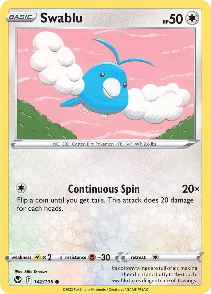 Swablu (142/195) [Sword & Shield: Silver Tempest] | Tabernacle Games