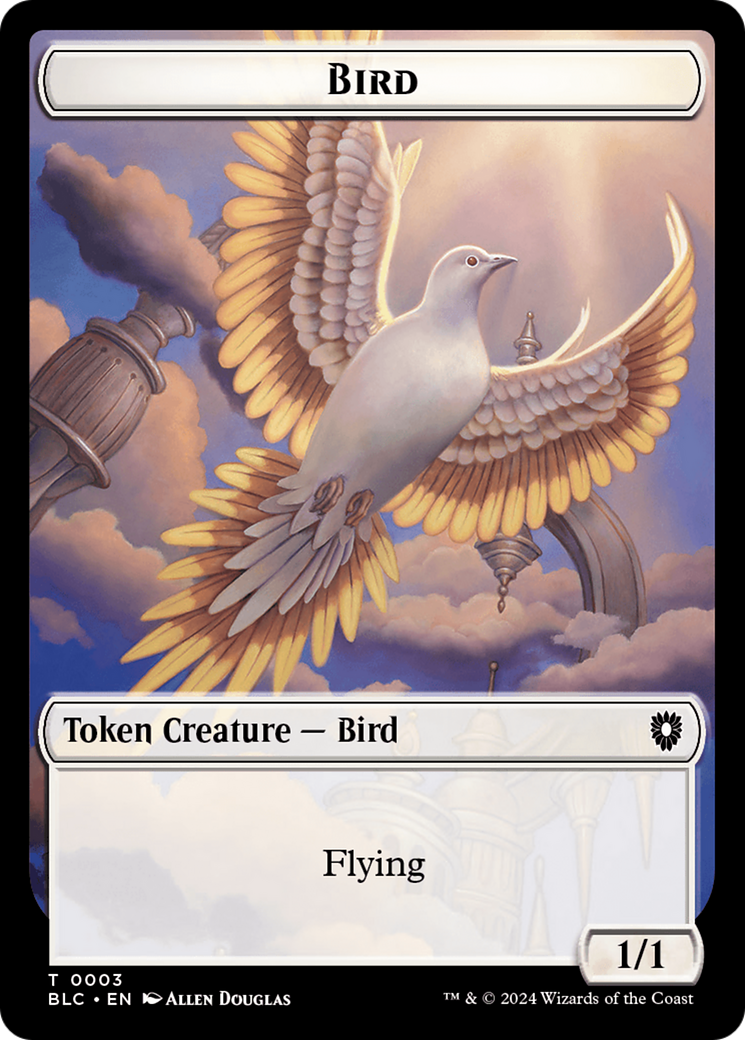 Storm Crow // Bird (003) Double-Sided Token [Bloomburrow Commander Tokens] | Tabernacle Games