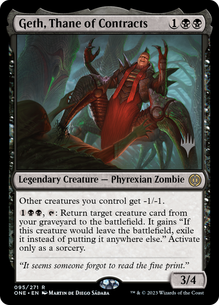 Geth, Thane of Contracts (Promo Pack) [Phyrexia: All Will Be One Promos] | Tabernacle Games