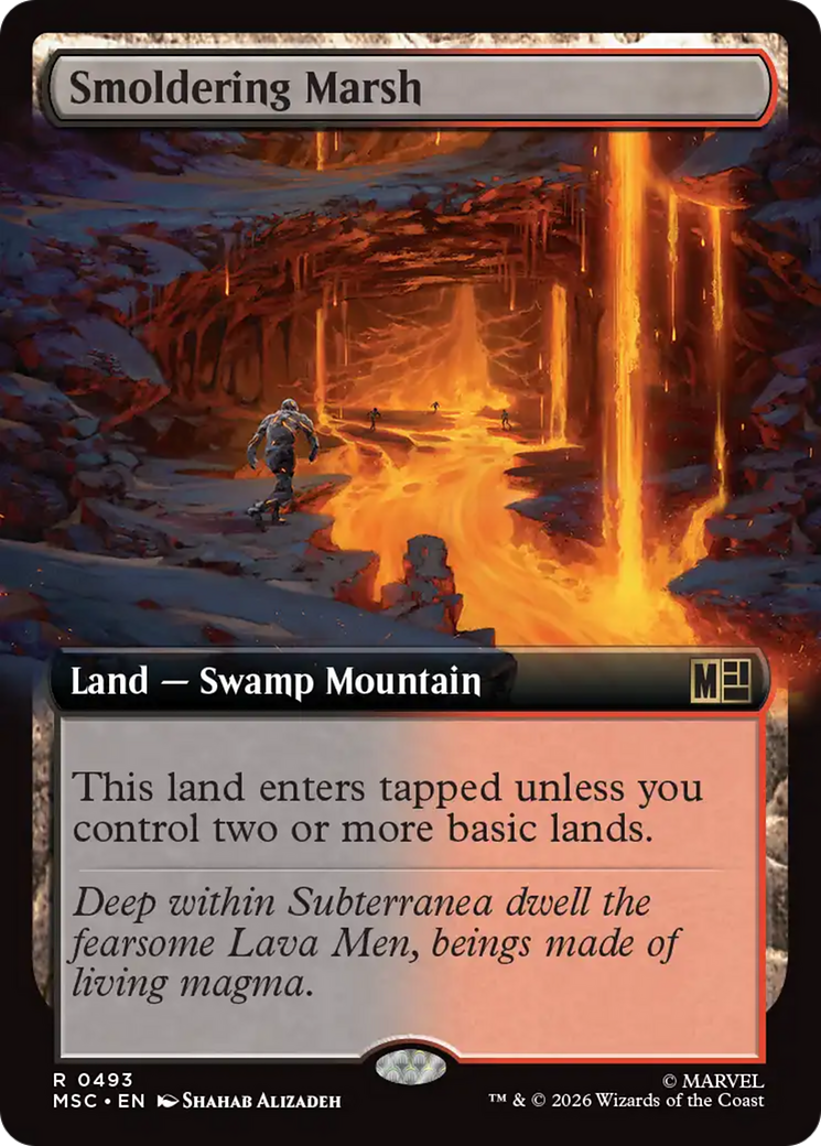 Smoldering Marsh (Extended Art) [Marvel Super Heroes Commander] | Tabernacle Games