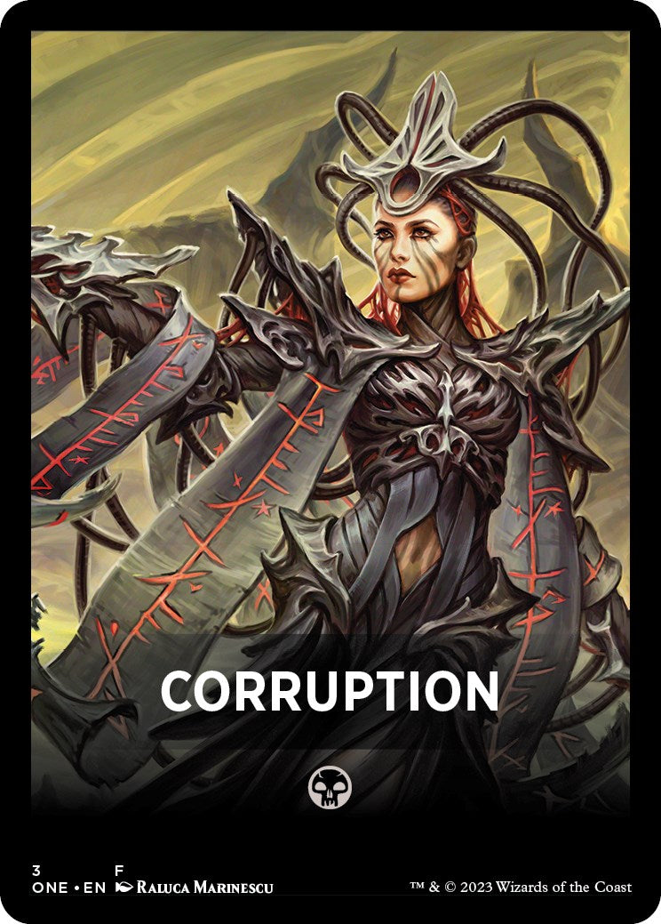 Corruption Theme Card [Phyrexia: All Will Be One Tokens] | Tabernacle Games