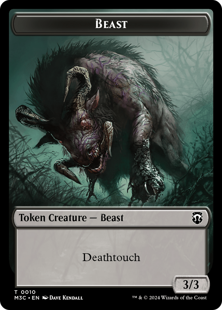 Beast (0010) (Ripple Foil) // Shapeshifter (0008) Double-Sided Token [Modern Horizons 3 Commander Tokens] | Tabernacle Games