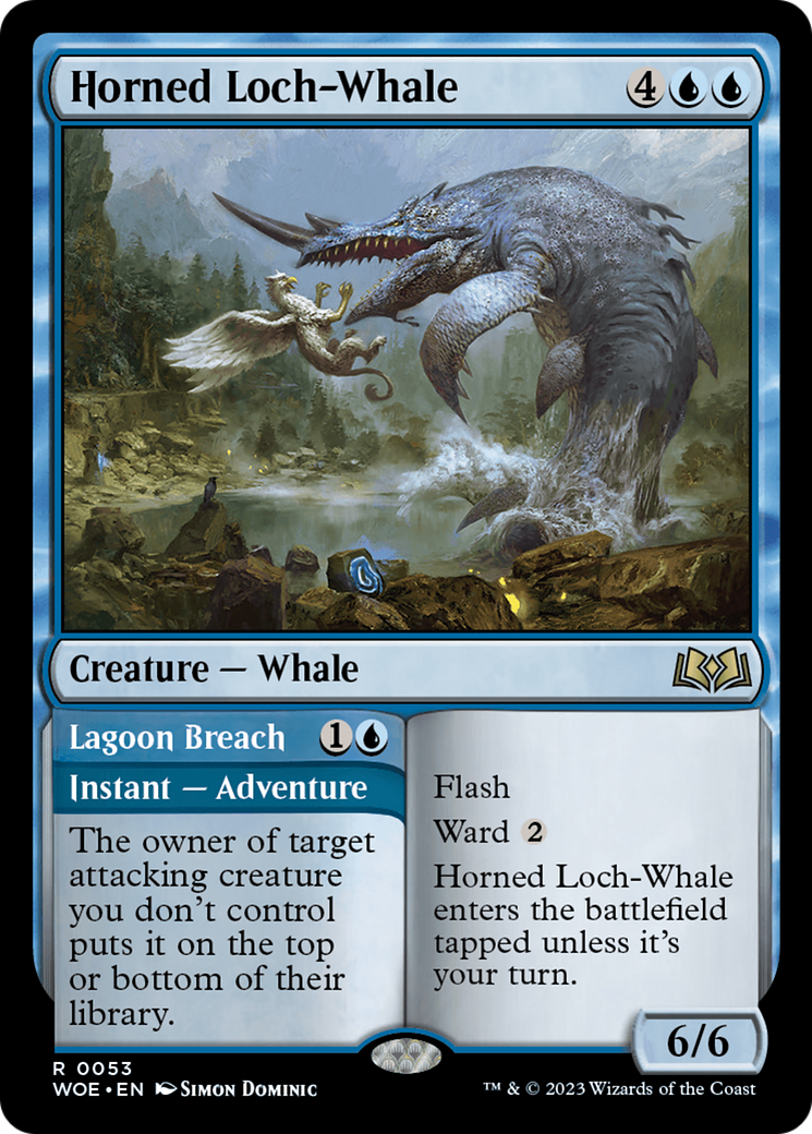 Horned Loch-Whale // Lagoon Breach [Wilds of Eldraine] | Tabernacle Games