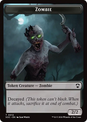 Snake // Zombie Double-Sided Token [Secrets of Strixhaven Commander Tokens] | Tabernacle Games