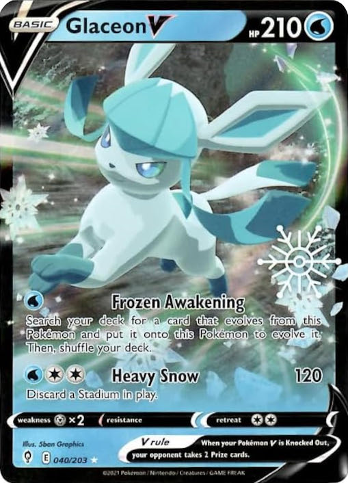 Glaceon V (040/203) (Holiday Calendar) [Sword & Shield: Evolving Skies] | Tabernacle Games