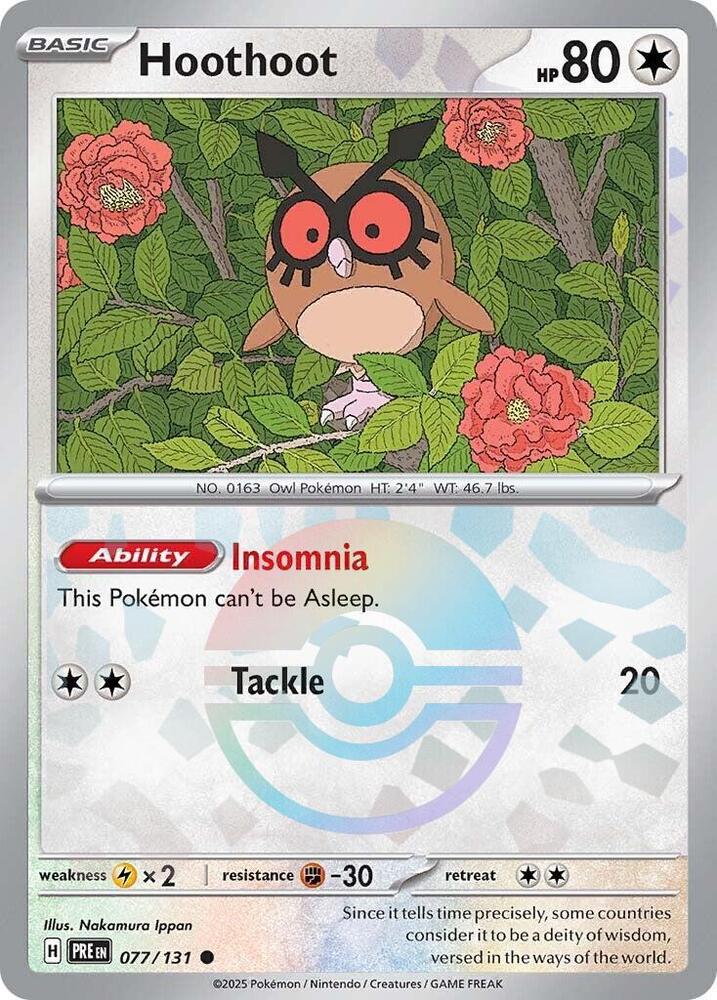 Hoothoot (077/131) (Poke Ball Pattern) [Scarlet & Violet: Prismatic Evolutions] | Tabernacle Games