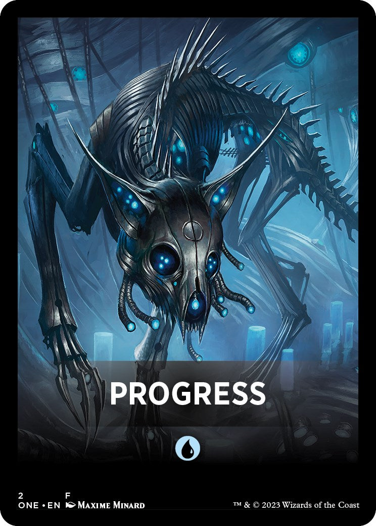 Progress Theme Card [Phyrexia: All Will Be One Tokens] | Tabernacle Games