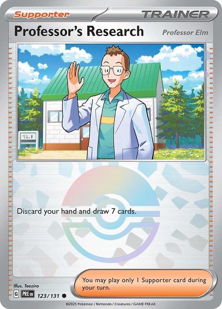Professor's Research (123/131) [Professor Elm] (Poke Ball Pattern) [Scarlet & Violet: Prismatic Evolutions] | Tabernacle Games