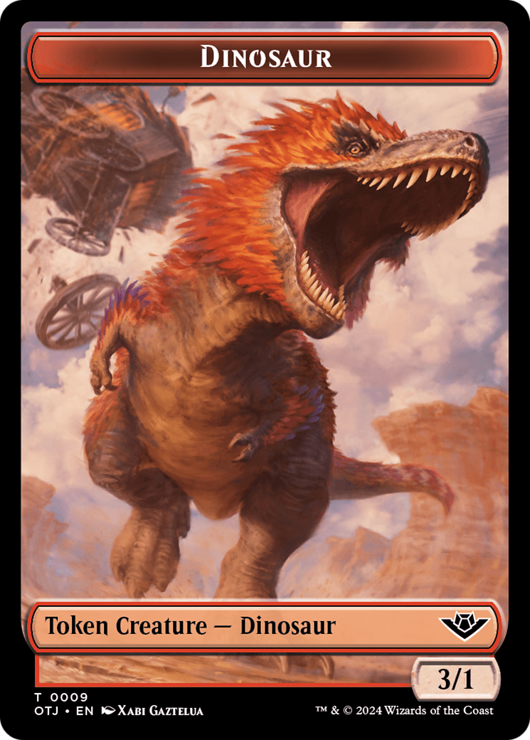 Treasure // Dinosaur Double-Sided Token [Outlaws of Thunder Junction Tokens] | Tabernacle Games