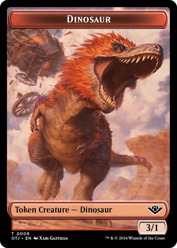 Dinosaur // Plot Double-Sided Token [Outlaws of Thunder Junction Tokens] | Tabernacle Games