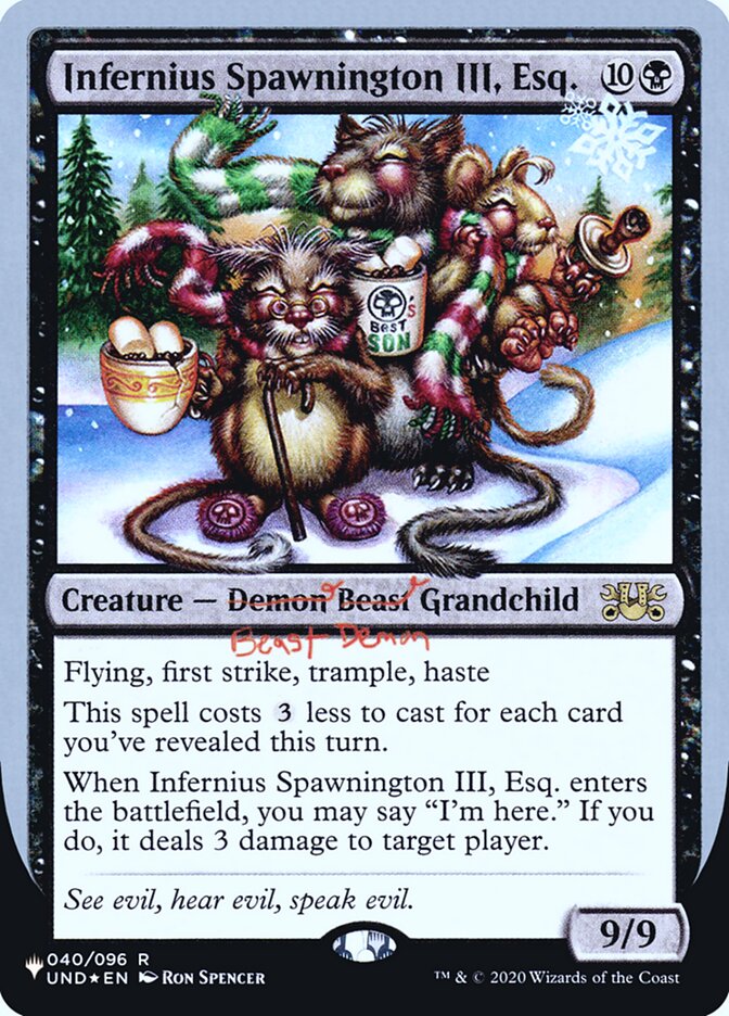 Infernius Spawnington III, Esq. (Unfinity Foil Edition) [The List] | Tabernacle Games