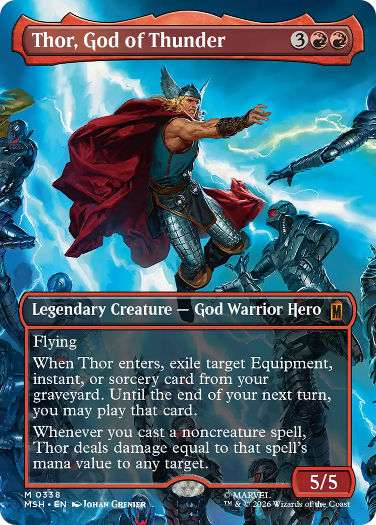 Thor, God of Thunder (Borderless) (0338) [Marvel Super Heroes] | Tabernacle Games