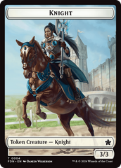 Human // Knight Double-Sided Token [Foundations Tokens] | Tabernacle Games