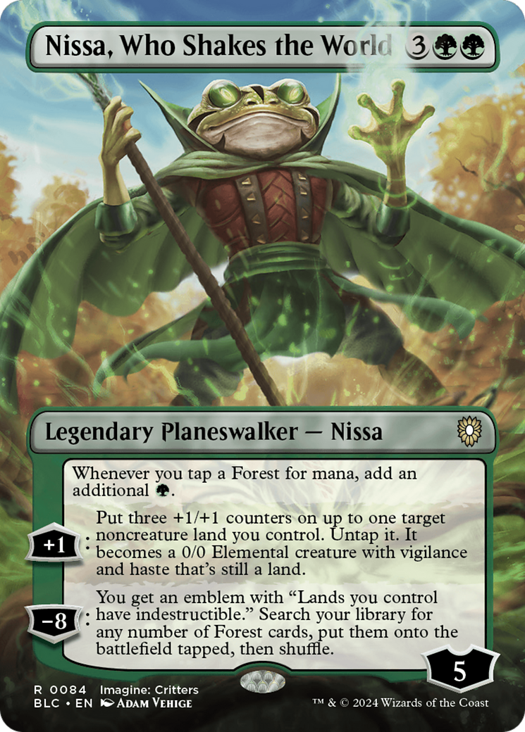 Nissa, Who Shakes the World (Borderless) [Bloomburrow Commander] | Tabernacle Games