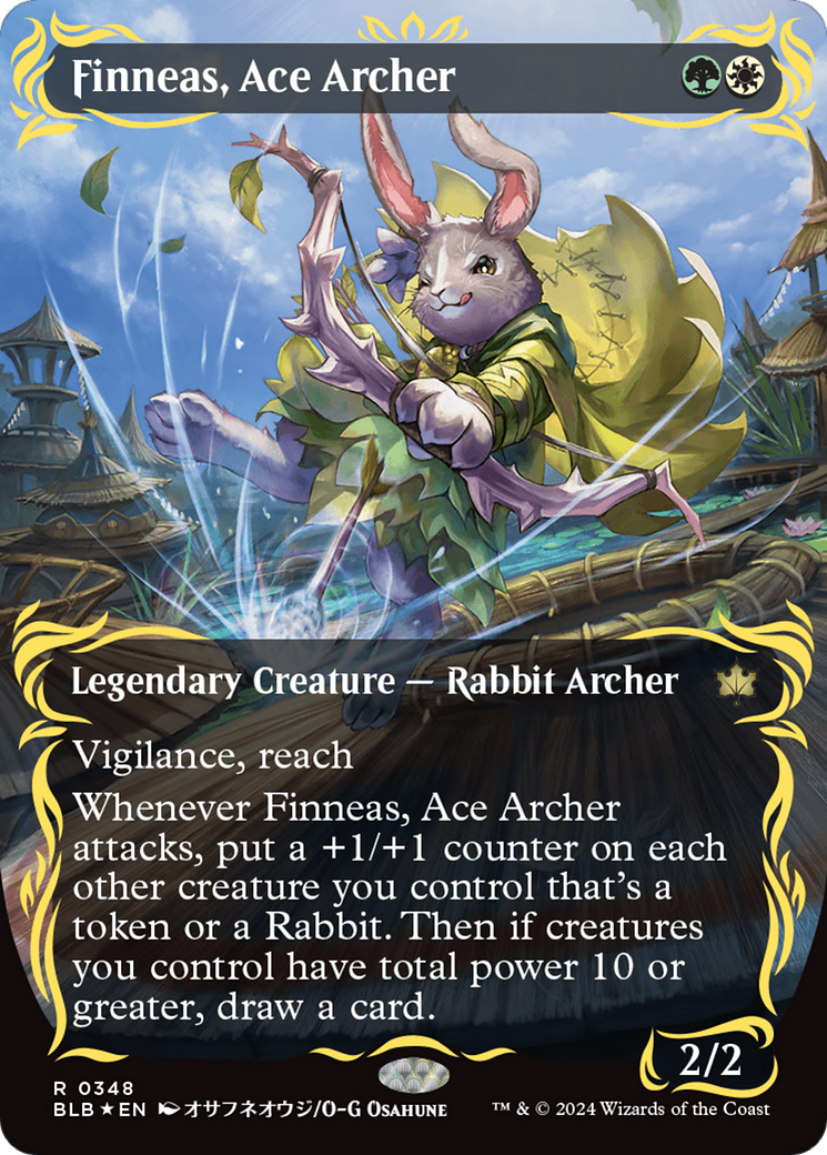 Finneas, Ace Archer (Borderless) (Raised Foil) [Bloomburrow] | Tabernacle Games