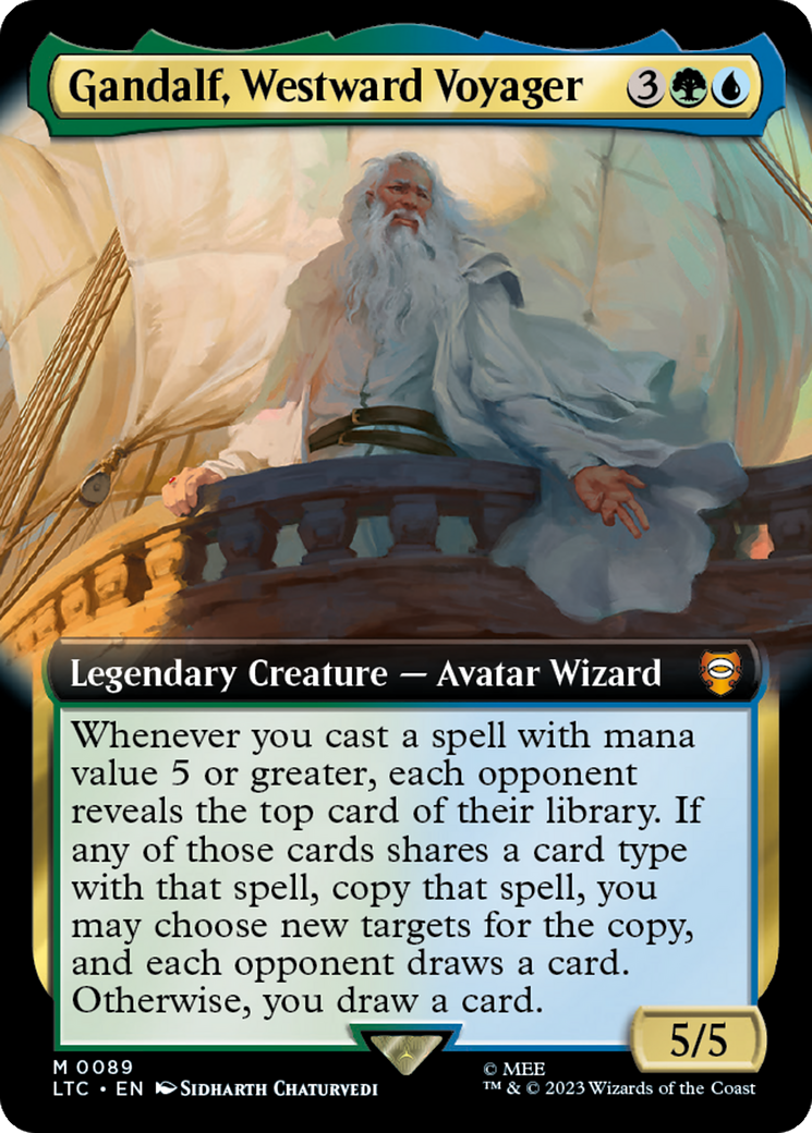 Gandalf, Westward Voyager (Extended Art) [The Lord of the Rings: Tales of Middle-Earth Commander] | Tabernacle Games