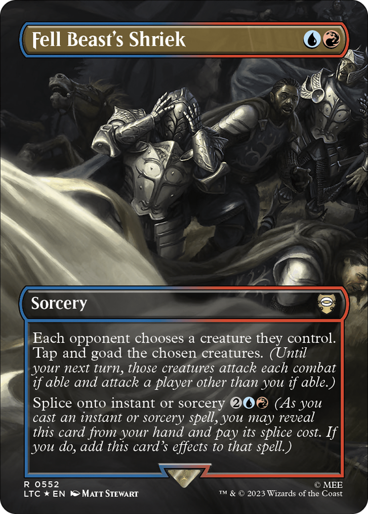 Fell Beast's Shriek (Borderless) (Surge Foil) [The Lord of the Rings: Tales of Middle-Earth Commander] | Tabernacle Games