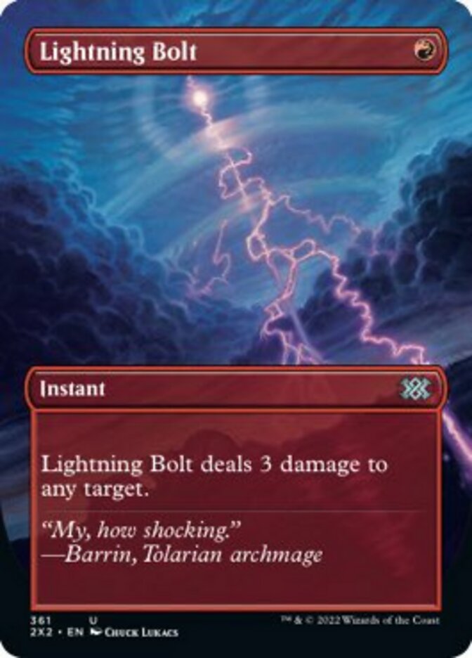 Lightning Bolt (Borderless Alternate Art) [Double Masters 2022] | Tabernacle Games