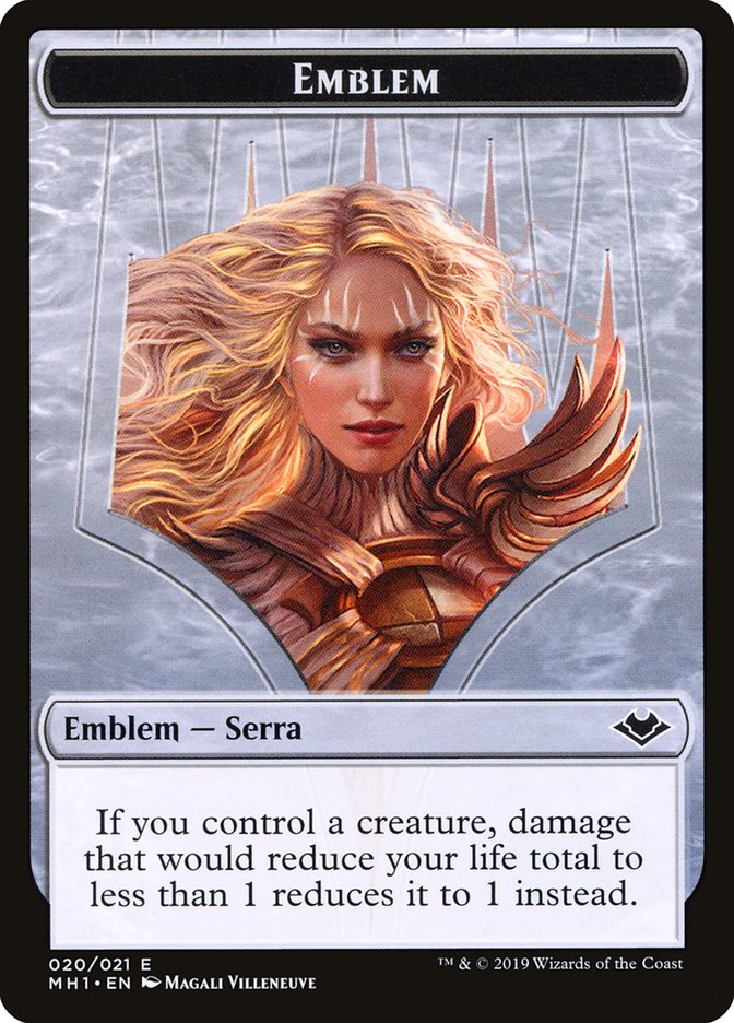 Goblin (010) // Serra the Benevolent Emblem (020) Double-Sided Token [Modern Horizons Tokens] | Tabernacle Games