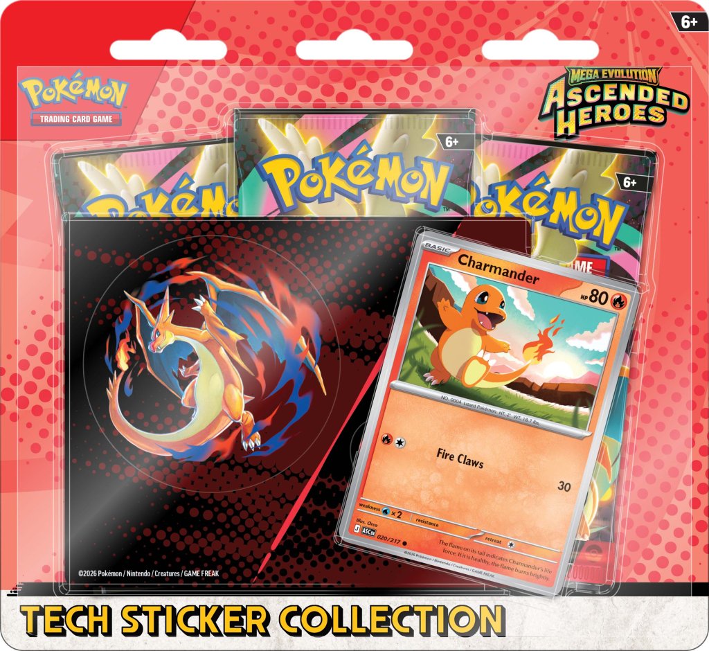 [LIMIT 1 PER CUSTOMER | PREORDER FEB 6] Ascended Heroes Tech Sticker Collection - Charmander | Tabernacle Games