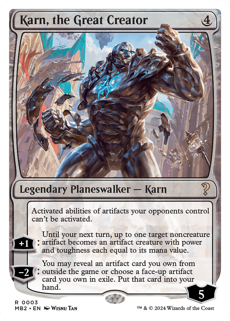 Karn, the Great Creator (White Border) [Mystery Booster 2] | Tabernacle Games