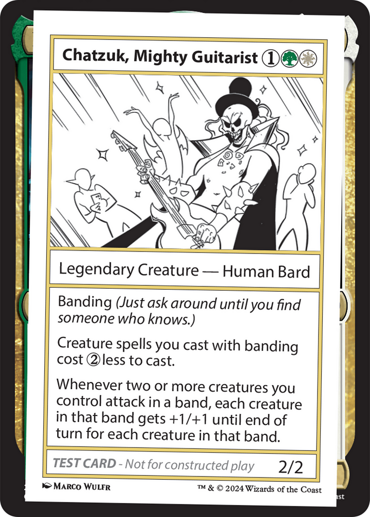 Chatzuk, Mighty Guitarist [Mystery Booster 2 Playtest Cards] | Tabernacle Games