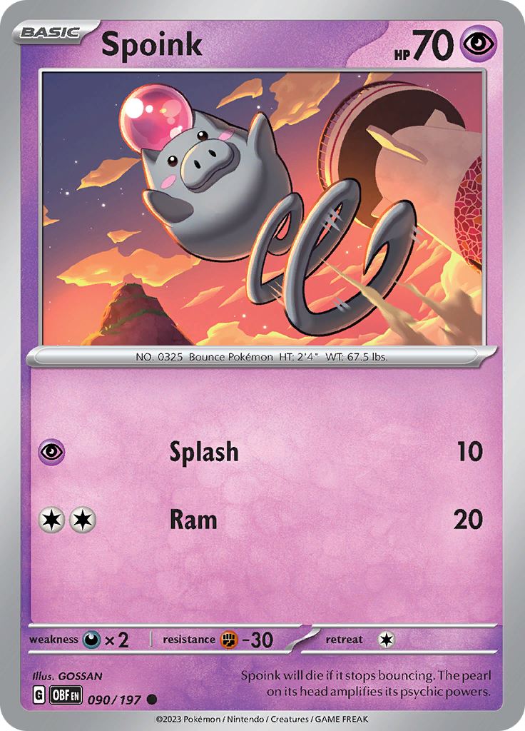 Spoink (090/197) [Scarlet & Violet: Obsidian Flames] | Tabernacle Games