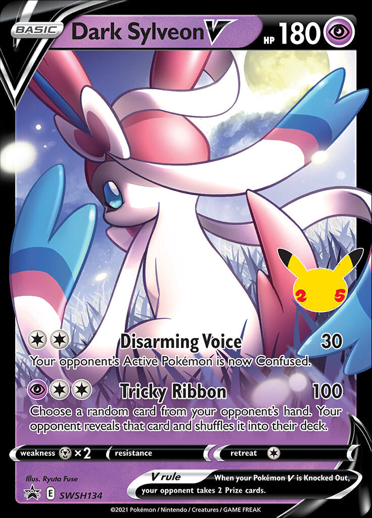 Dark Sylveon V (SWSH134) (Celebrations) [Sword & Shield: Black Star Promos] | Tabernacle Games