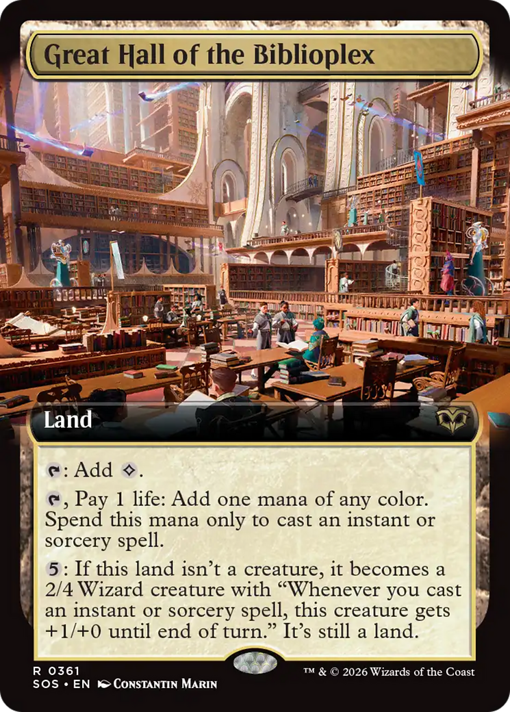 Great Hall of the Biblioplex (Extended Art) [Secrets of Strixhaven] | Tabernacle Games
