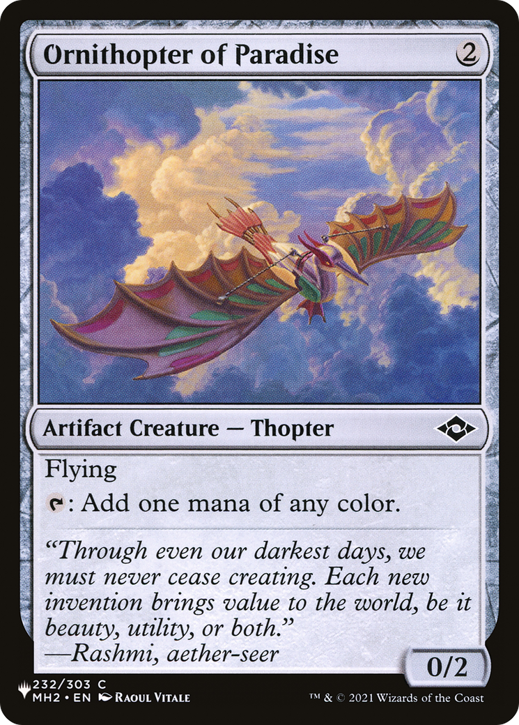 Ornithopter of Paradise [The List Reprints] | Tabernacle Games