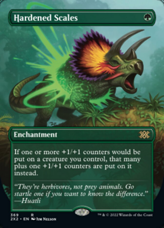Hardened Scales (Borderless Alternate Art) [Double Masters 2022] | Tabernacle Games