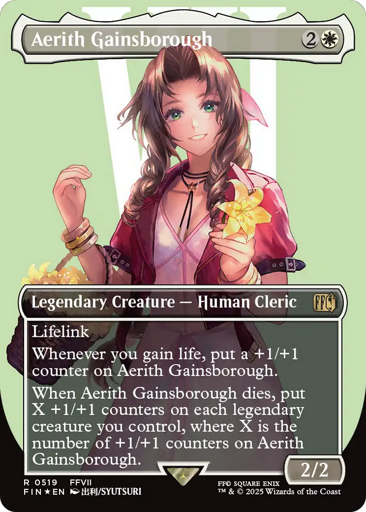 Aerith Gainsborough (Borderless) (Surge Foil) [FINAL FANTASY] | Tabernacle Games