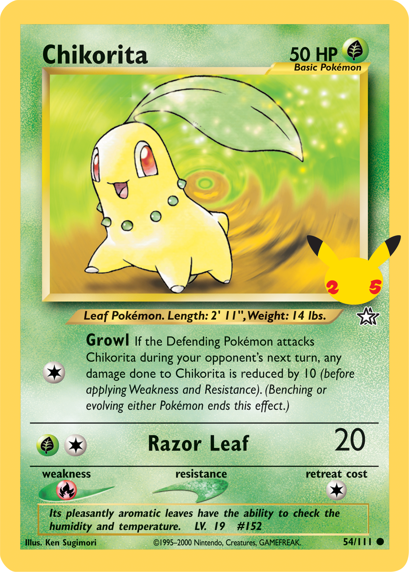 Chikorita (54/111) (Jumbo Card) [First Partner Pack] | Tabernacle Games