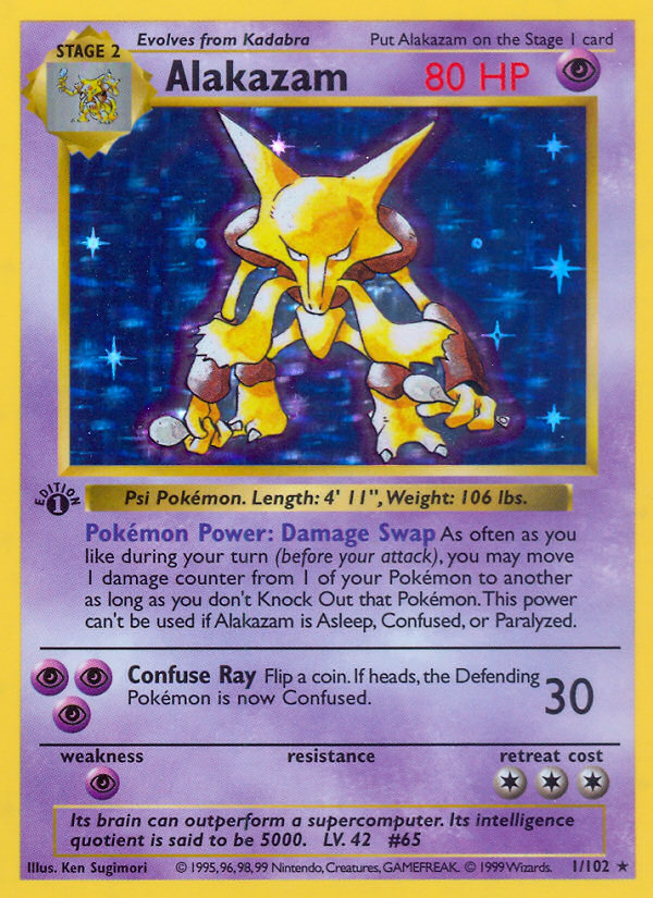 Alakazam (1/102) (Shadowless) [Base Set 1st Edition] | Tabernacle Games