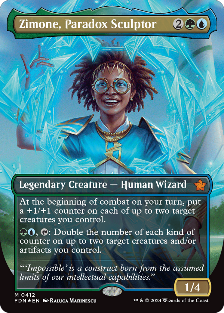 Zimone, Paradox Sculptor (Borderless) (Mana Foil) [Foundations] | Tabernacle Games