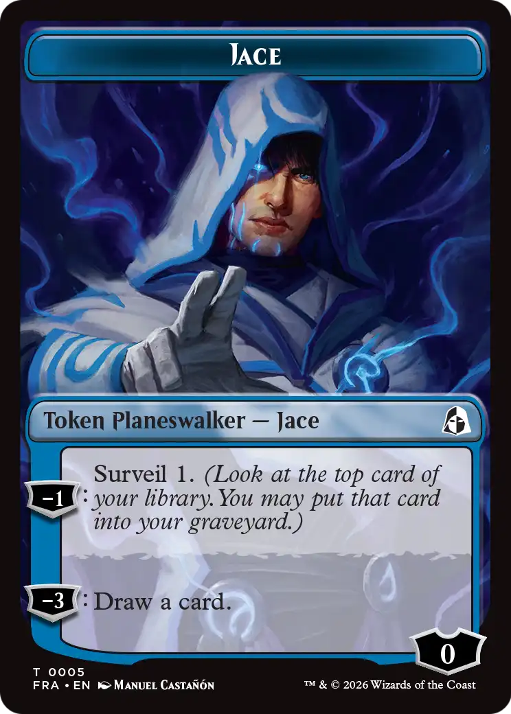 Spirit // Jace Double-Sided Token [Reality Fracture Commander Tokens] | Tabernacle Games